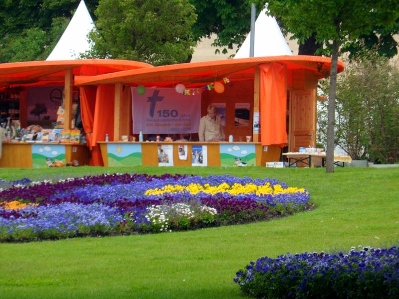 Der Stand der Kirche auf der Landesgartenschau
