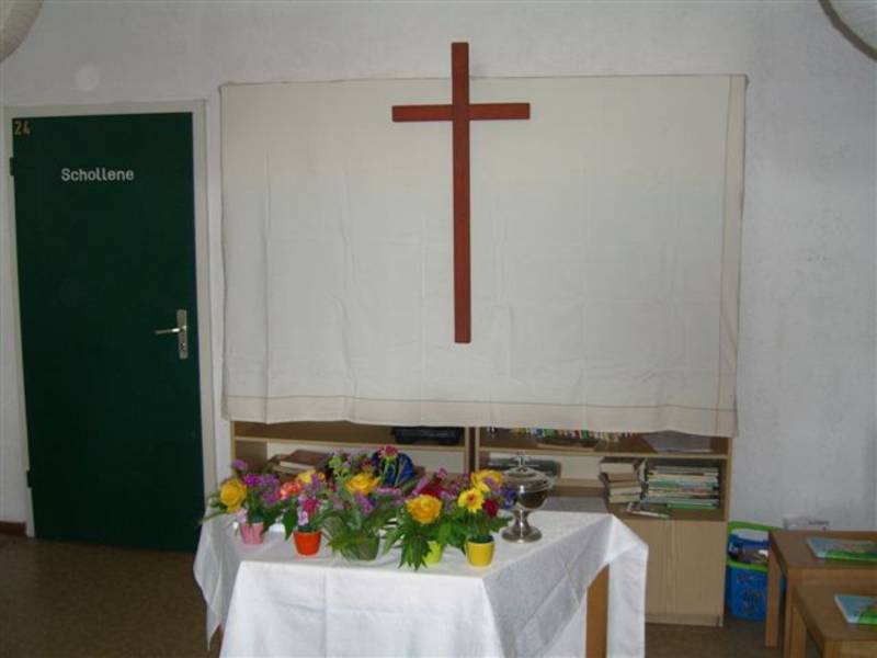 Der hergerichtete Gottesdienstraum