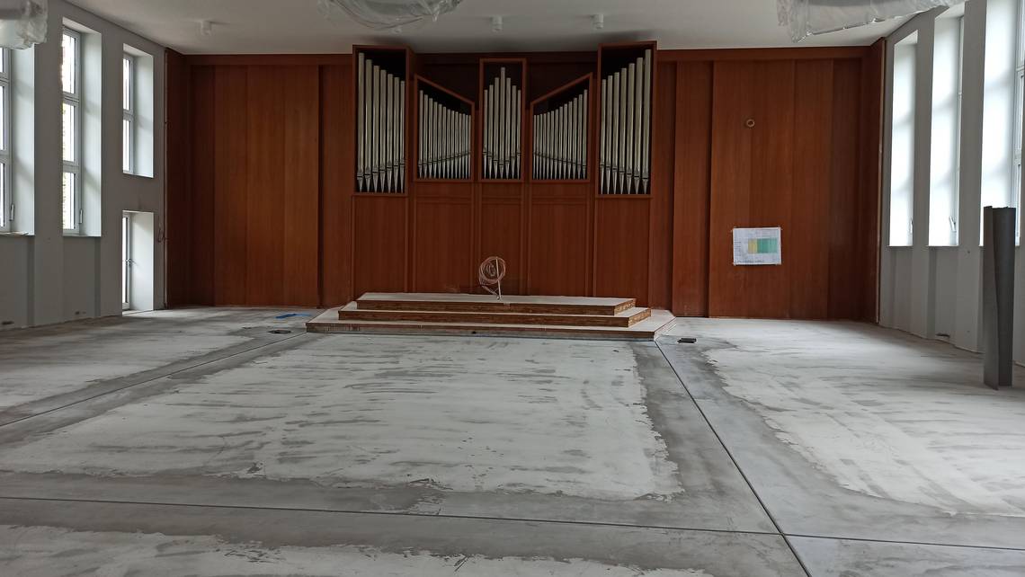 20.08.2021 Bodenbelagsarbeiten Saal