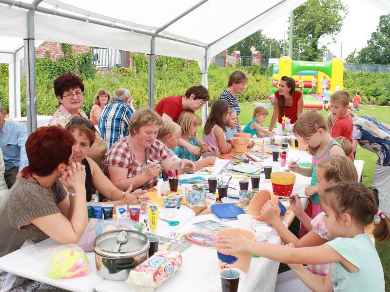 Die Workshops am Samstag, Tontöpfe gestalten,...
