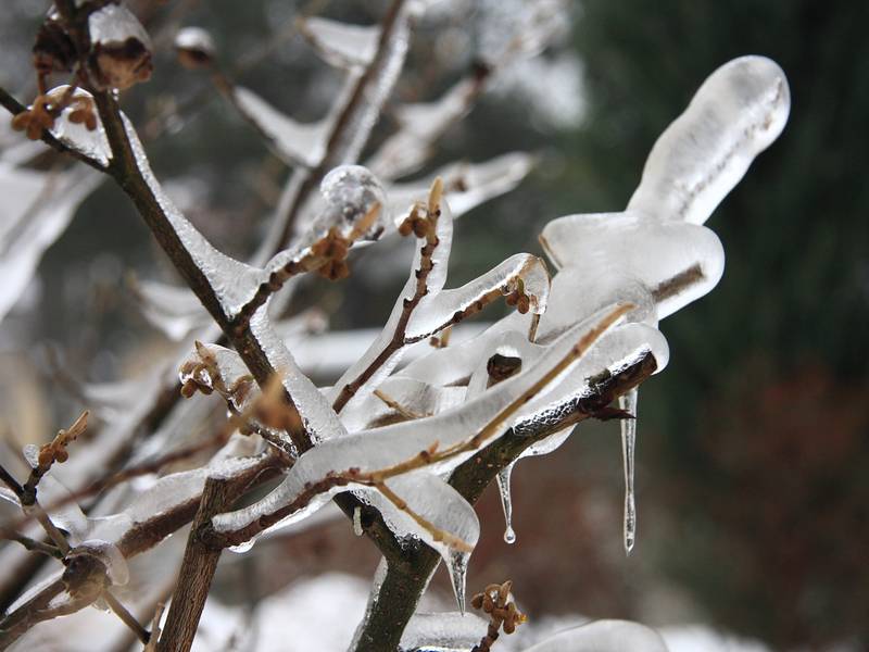 Momentaufnahme des Winters vor der Lichtenberger Kirche