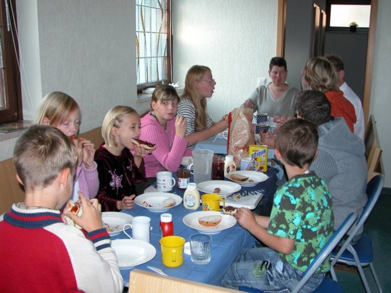 Frühstück am nächsten Morgen.